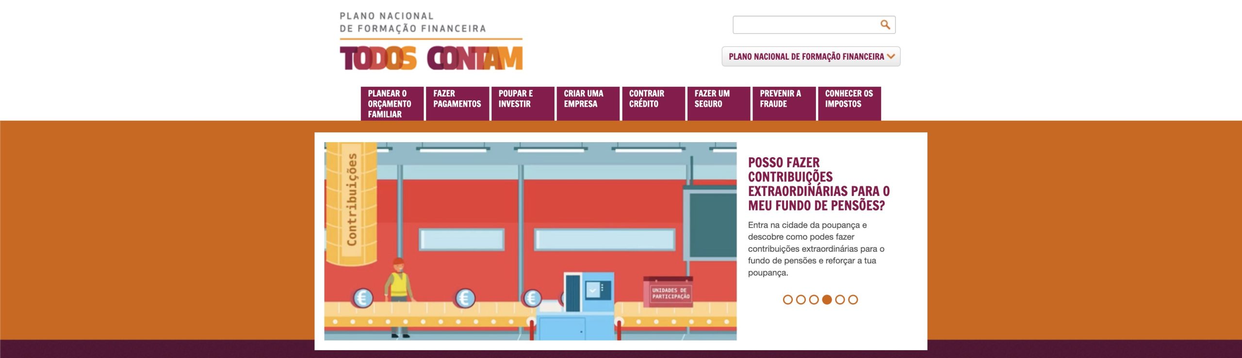 Plano Nacional de Formação Financeira, portal Todos Contam